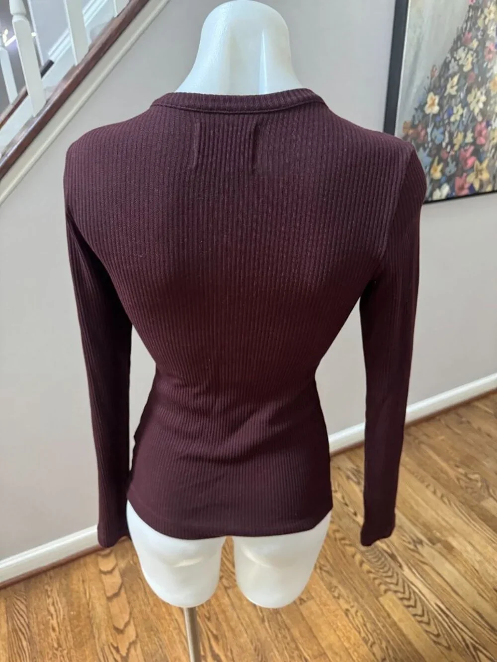 Citizens Of Humanity Bina Ribbed Long Sleeve Crewneck Sweater Purple Small